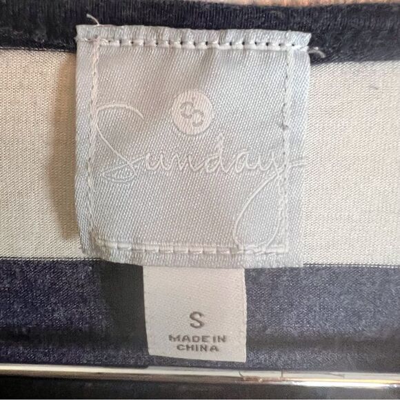 Sunday Womens Striped 3/4 Sleeve Nautical Super Soft Shirt Size Small‎ Preppy - Picture 7 of 7